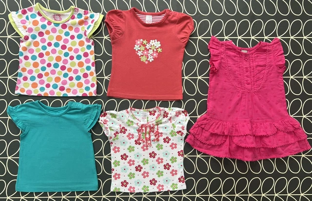Baby Girl TU & Mini Club Clothes Bundle 6-9 Months Tops T Shirts Dress 5 Items