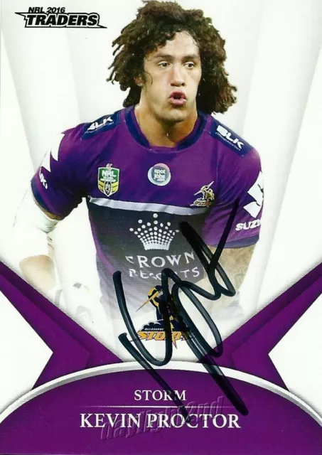 ✺Signed✺ 2016 MELBOURNE STORM NRL Card KEVIN PROCTOR