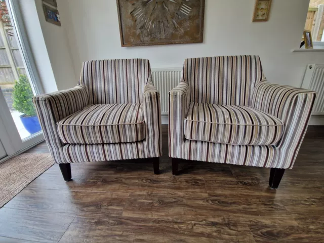 Pair Of Occasional Chairs & Scatter Cushions