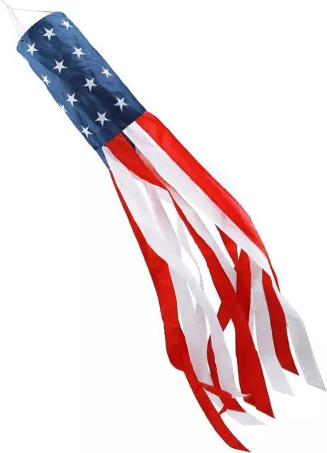 Decoraciones del 4 de julio, calcetín de viento americano de 60 pulgadas resistente, patriótico cuarto de julio