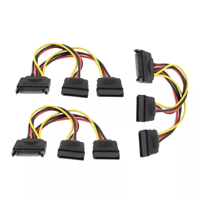 15 Pin SATA Male to Dual 15 Pin SATA Splitter Female Power Cable 3 Pcs