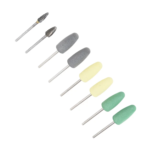 8Pcs/Set Dental Grinding Drill Bit Silicone Burs For Teeth Polishing Supply HR6