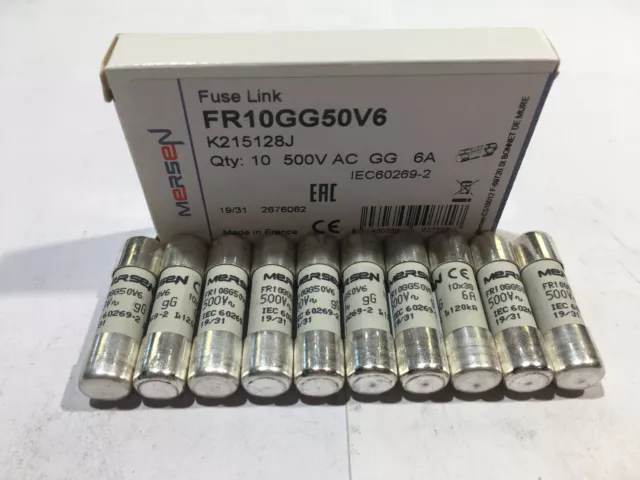 MERSEN FR10GG50V6 6A 500V FERRAZ SHAWMUT Fuse 10x38mm 500V Fuse JPSF449 x1/5/10