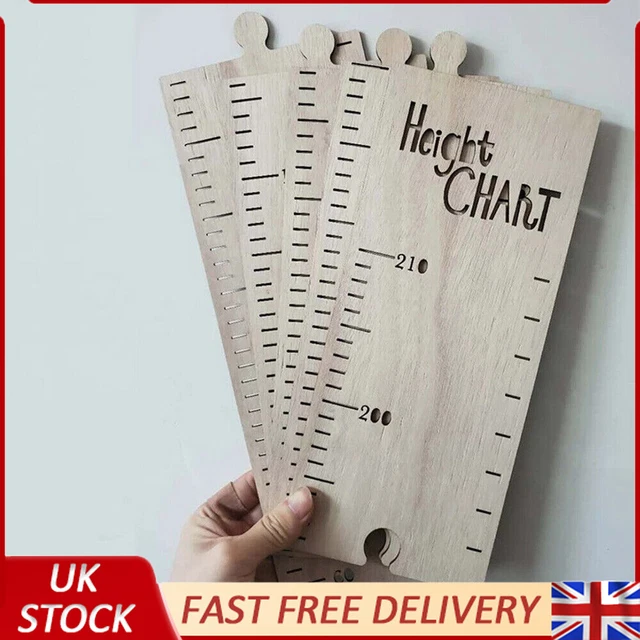 WOODEN KIDS GROWTH Chart Child Height Measurement Ruler Wall Ruler UK ...