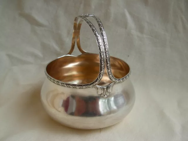 FRENCH STERLING SILVER SUGAR BASKET,ART DECO,EARLY 20th CENTURY