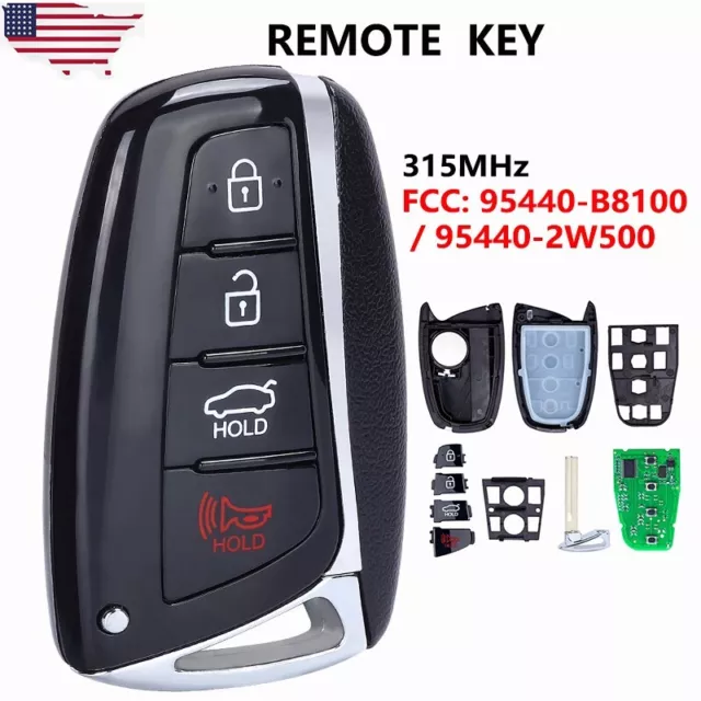 Keyless Smart Key for Hyundai Santa Fe 2015-2018 4 Button Remote Fob 95440-B8100