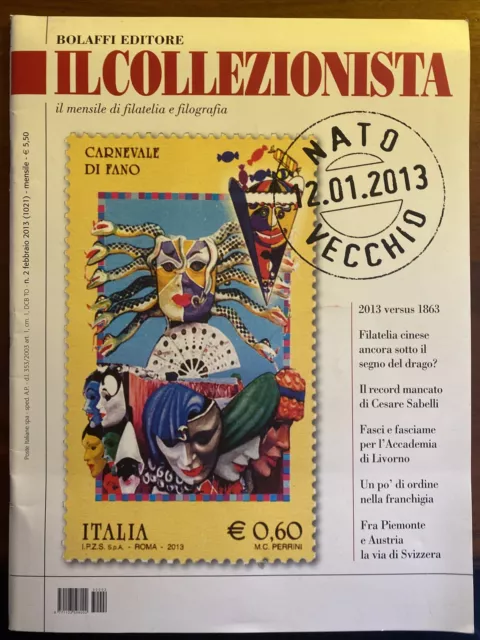 rivista-IL COLLEZIONISTA rivista dei francobolli e filografia-FEBBRAIO 2013