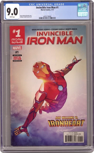 Invincible Iron Man 1A Caselli CGC 9.0 2017 4035179006