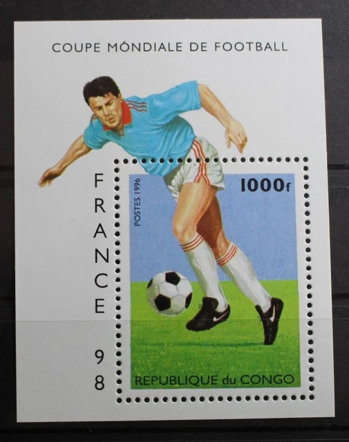 Kongo (Brazzaville) Block 128 mit 1450 postfrisch Fußball WM 1998 #RK387