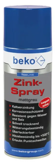 beko TecLine Zink-Spray 400 ml mattgrau 295 2 400