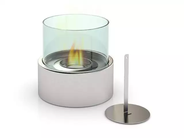 Table berlinoise cheminée bioéthanol avec verre trempé