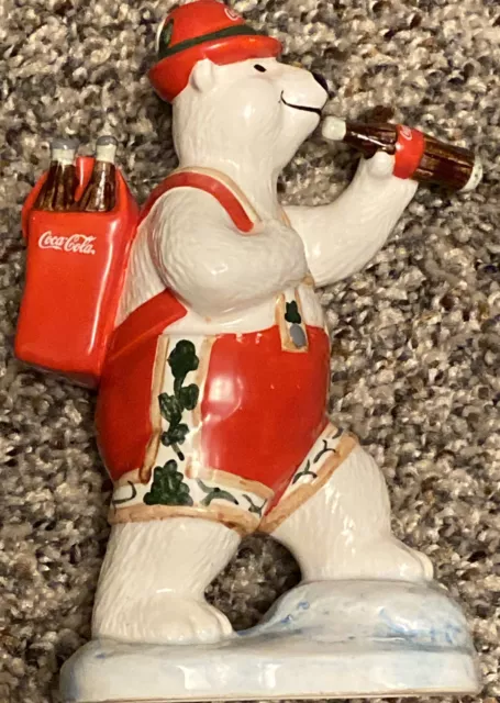 1997 Vintage Coca Cola Ceramic Polar Bear Germany Around the World Bears