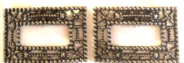 Victorian Vintage Style Tip Toe Silver Tone Metal Shoe Decoration Clip Buckles