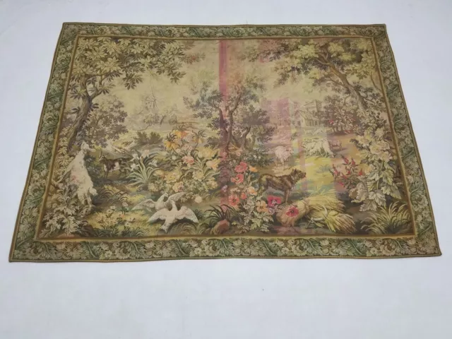 Vintage French Animals Scene Wall Hanging Tapestry 214x153cm