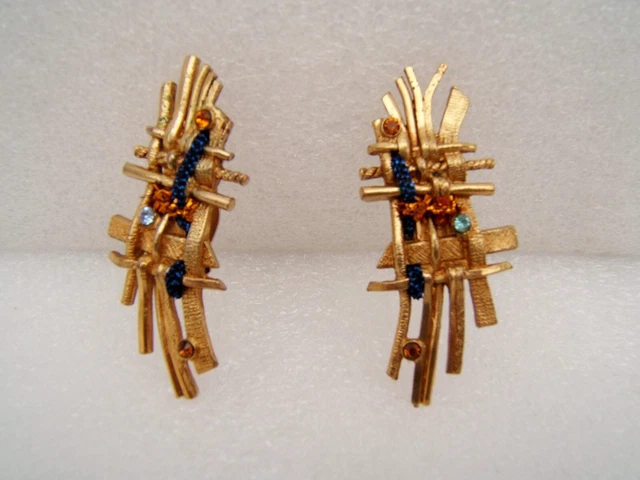 Paire De Boucles D'oreilles Pendantes Vintage à Clips - Bon état