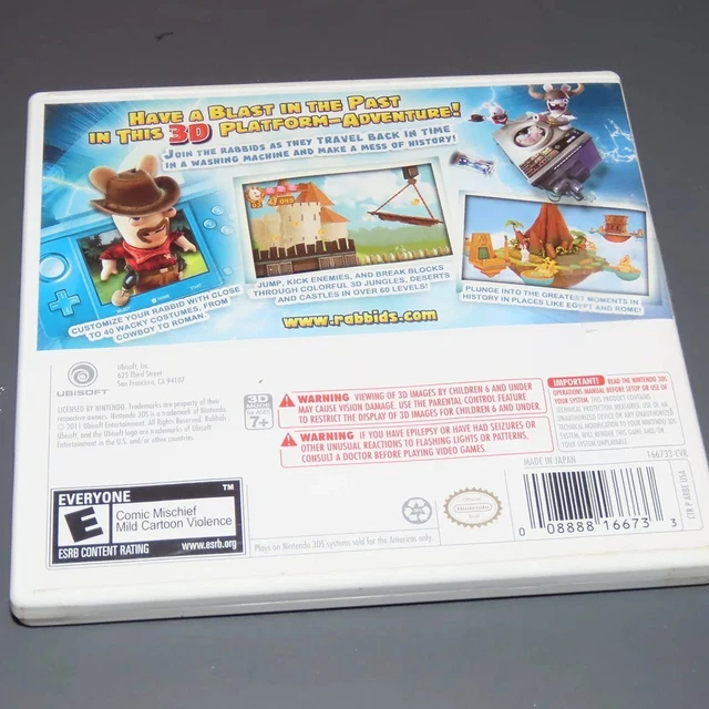 RAVING RABBIDS: TRAVEL in Time 3D Nintendo 3DS - Complete £26.75 ...