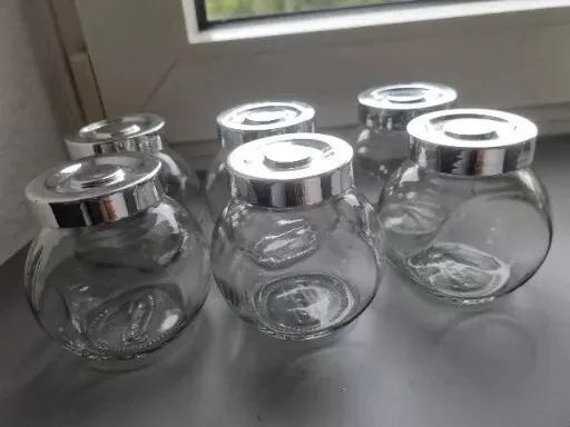 Spice Storage Jars Containers with Lid Glass Herbs Preserve Kitchen canisters