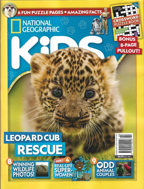 NATIONAL GEOGRAPHIC KIDS Magazine February 2024 Issue 107 Leopard Cub