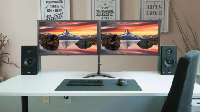 HD Cheap Gaming Dual Monitor 2x24" Wide Screen COMPUTER LAPTOP DP VGA DVI - HDMI
