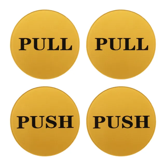 Insegna porta push pull 2,8", 2 paia insegna acrilica autoadesiva tonalità oro/nero