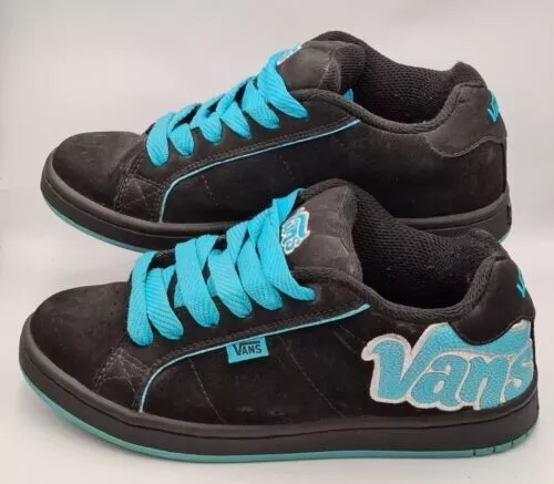 Vans Weston Bubble RARE Suede Black & Aqua Women's Shoes UK Size 5 FREE POSTAGE