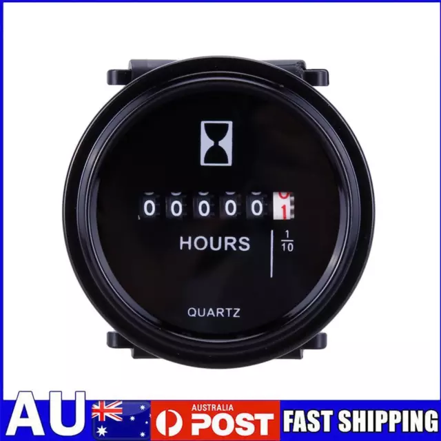 Engine Hour Meter Round Time Counter 6V-80V Waterproof for Motorcycle Car Trucks