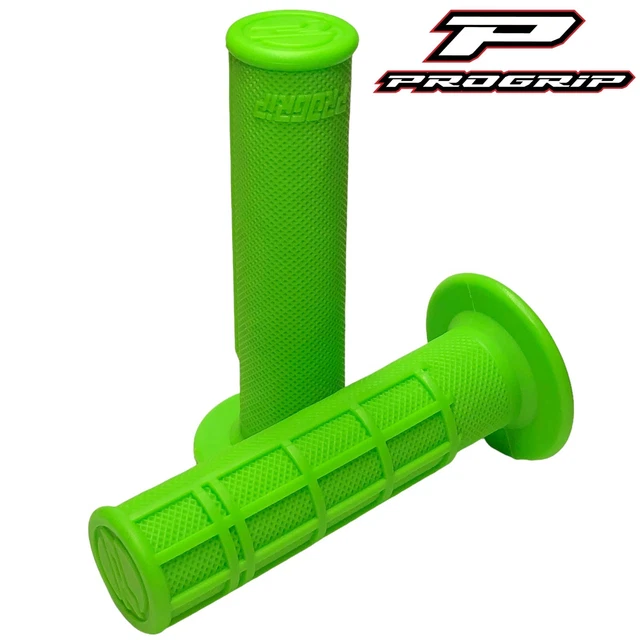 Green PROGRIP BMX MTB Mountain Bike Bicycle Scooter Grips 7/8" - Half Waffle