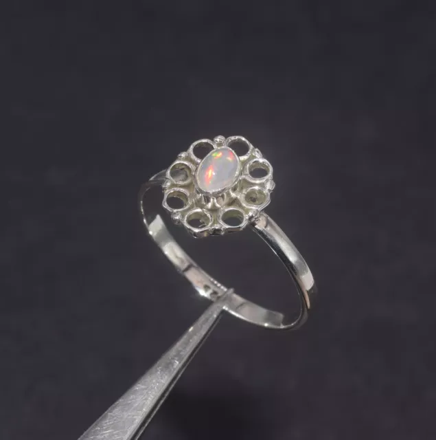 925 Solid Sterling Silver Ethiopian Opal Ring-10 US Z927