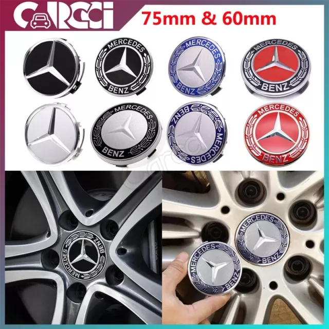 4pcs Mercedes-Benz Wheel Center Rim Caps 3D Emblem Car Tire Hub Cap Replacement
