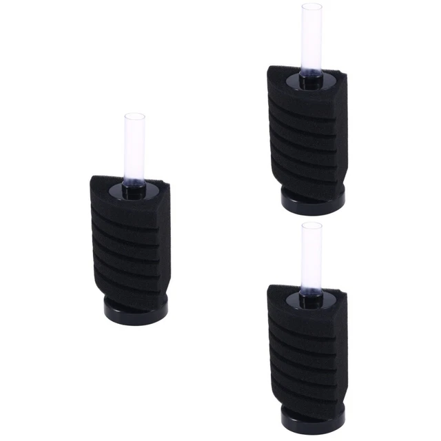 Set of 3 Aquarium Filters Nd Fish Tank Air Hose Biochemical Cotton
