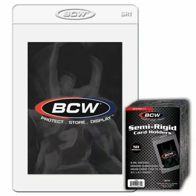 (5) BCW Semi Rigid Loose Card Holders SR1 #1 Grading Submission FREE SHIPPING