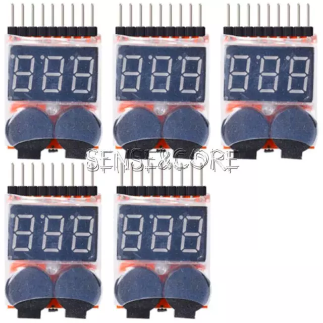 5PCS RC Lipo Batterie Spannungsprüfer 1-8s Low Buzzer Alarm TE18