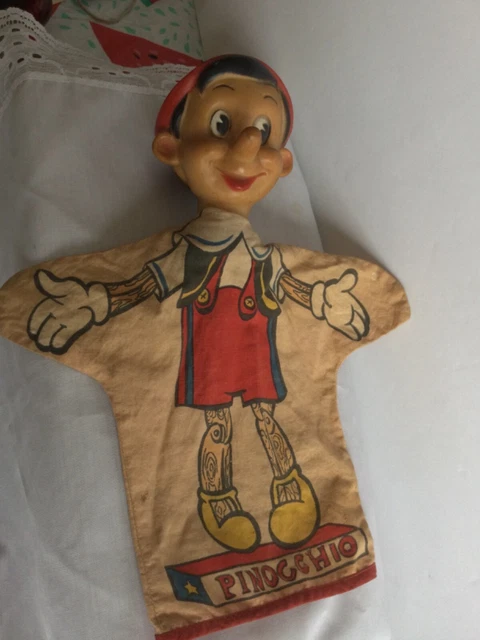 Vintage Pinocchio Hand Puppet Gund And Walt Disney Collectible From 50s