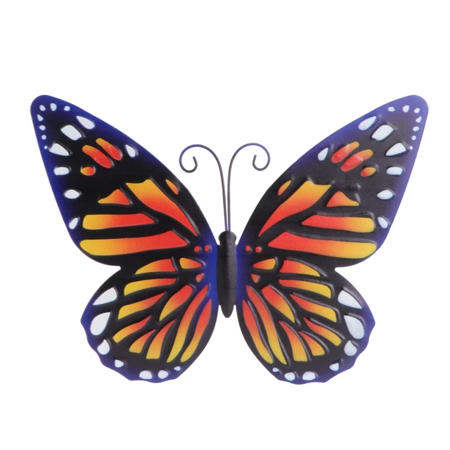 Wrought Iron Wall Hanging 3d Butterfly Decal Art Statue Outdoor Decor