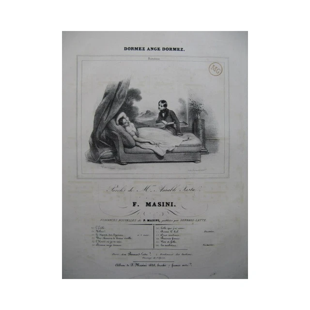 MASINI F. Dormez Ange Dormez Chant Piano 1838