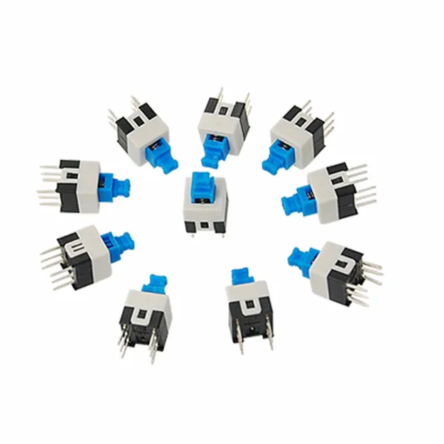 10Pcs PCB momentané bouton tactile Tact Switch verrouillage 6 broches DIP 7x7 mm