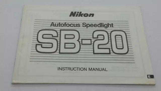 Nikon SB-20 Flash ORIGINAL instruction manual