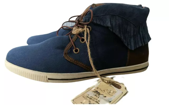 💕  Marlboro Classics Pointure 37 NEUF 💕 Chaussures toile bleue bottines femme