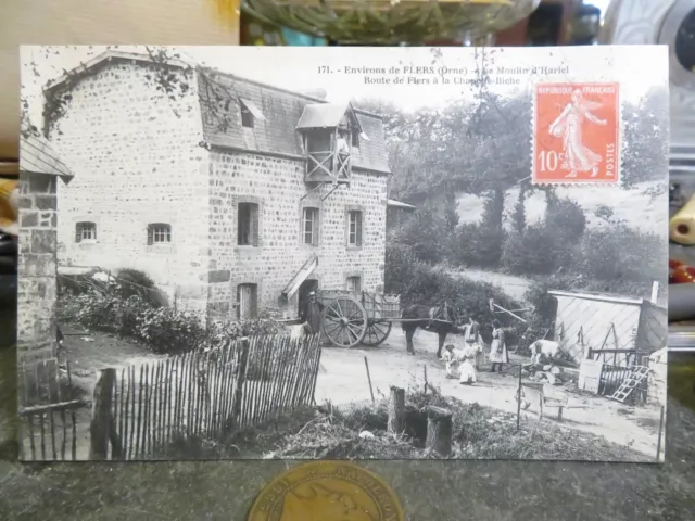 cpa 61 surroundings de flers le moulin d hariel chapel deer