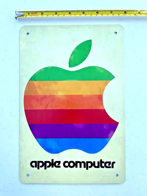 Apple Computer Retro Tin Sign Old School Apple Logo Metal Art Tech Gift Vintage