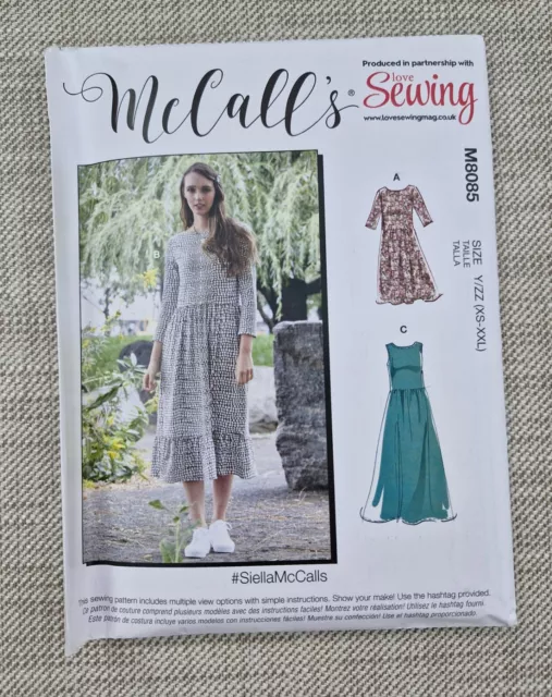 McCalls Sewing Pattern M8085 For Ladies Dresses