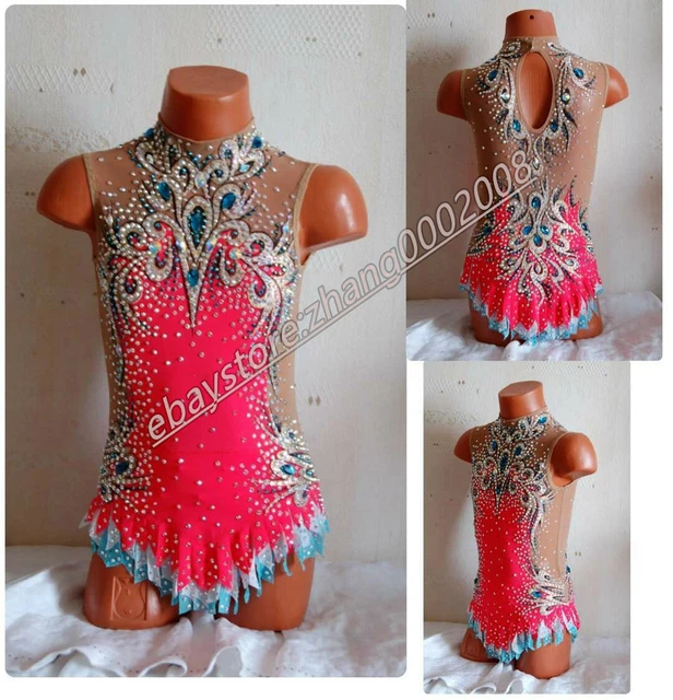Justaucorps Danse/gym Strass Rouge - Taille YL/XL Ou A XS - Sangle Réglable