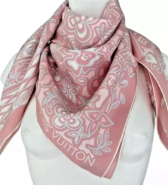 Louis Vuitton Silk Scarf Square 70 Carre White/Pink Monogram Olivia Pomme  d'Amo