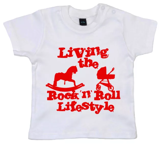 Funny Baby T-Shirt "Living the Rock n Roll Lifestyle" Boy Girl Clothes