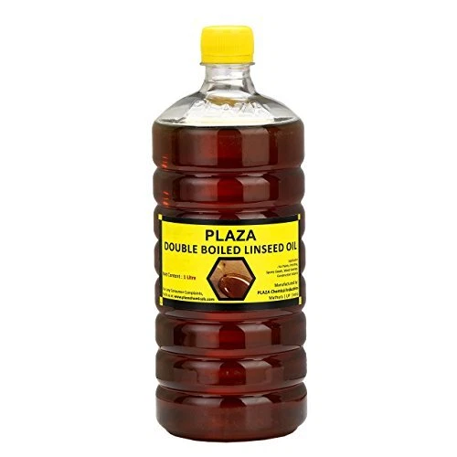 Double Boiled Linseed Oil by PLAZA- 1 Litre Pack used for Wood Finishing On W...