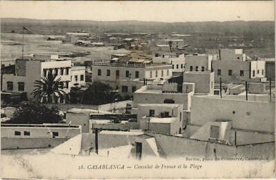 CPA AK Casablanca - Consulat de France et la Plage MAROC (1082570)
