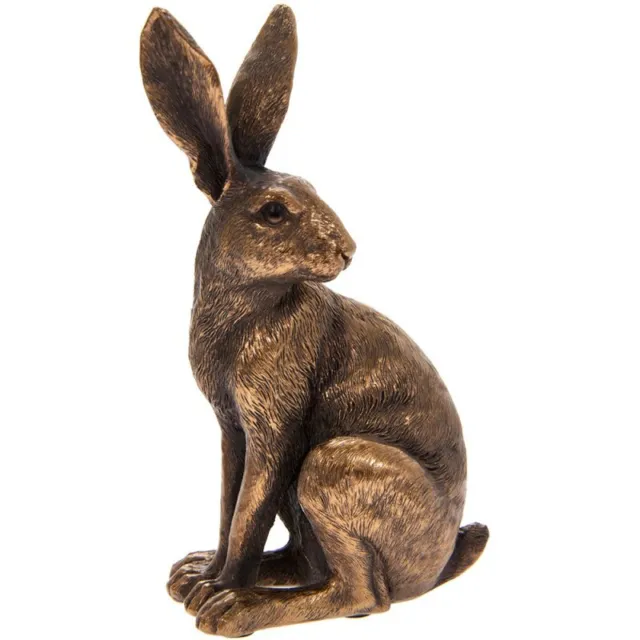 Reflections Sitting Hare Rabbit Figurine Bronze Antique Resin Ornament Decor