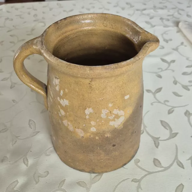 Milchkrug Milchkanne 19. Jahrhundert Keramik glasiert