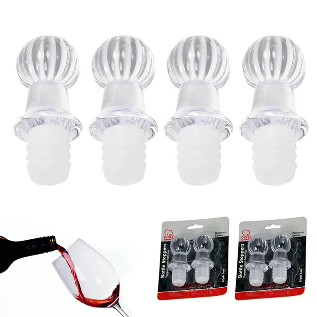 4 WINE BOTTLE Saver Stoppers Preserver Saver Plug Silicone Seal Cork