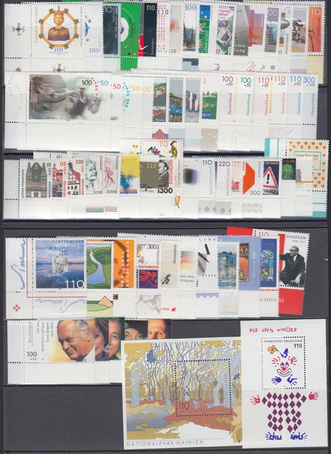 Bund Jahrgang 2000 mit Eckrand links unten + alle Blöcke aus Post Abo postfrisch